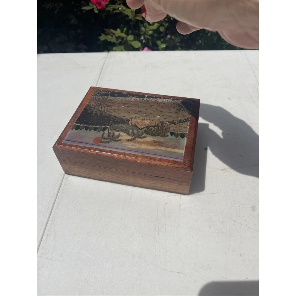Vintage Annabella Box by Eve Foster Jamaica Folk Art Wood Trinket Box Excellent